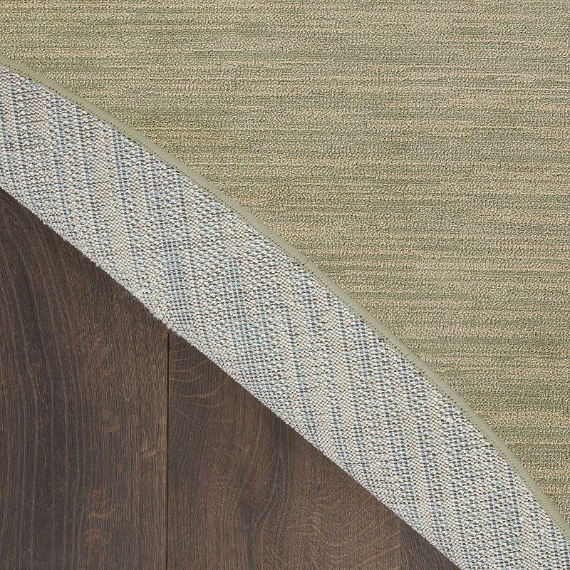 Nourison Essentials Solid Indoor/Outdoor Area Rug Green Gold 8'xRound