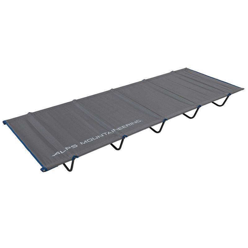 Gray Lightweight Aluminum Travel Cot with Ripstop Fabric