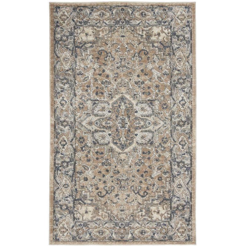 Nourison Concerto Center Medallion Indoor Rug Beige Grey 3' x 5'