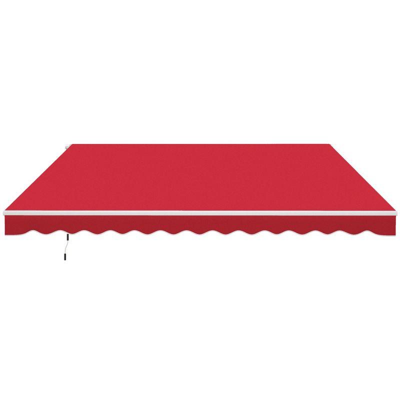 Outsunny 2'' Polyester Beige Cover Retractable Patio Awning