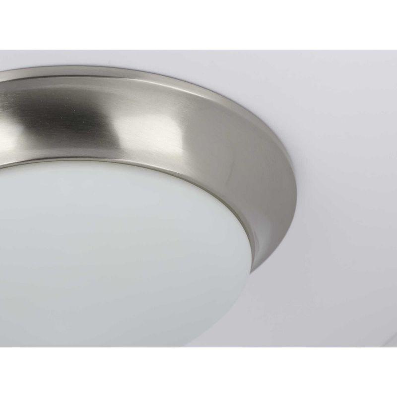 Progress Lighting, Crown Collection, 2-Light Flush Mount, Brushed Nickel, Etched Glass, Material: Steel, Finish Color: Brushed Nickel