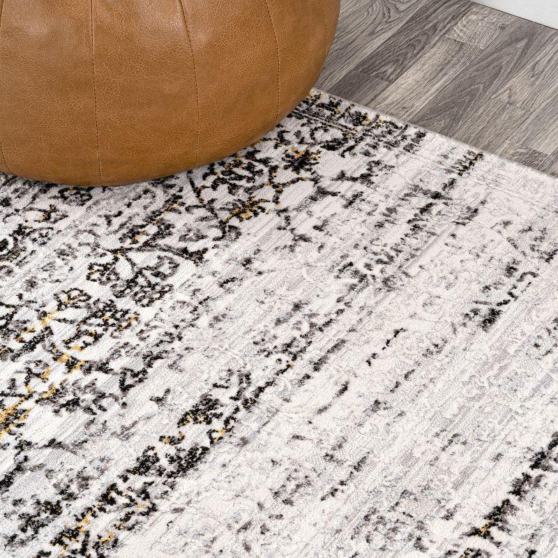 JONATHAN Y Tidal Modern Strie' Ivory/Black 3 ft. x 5 ft. Area Rug