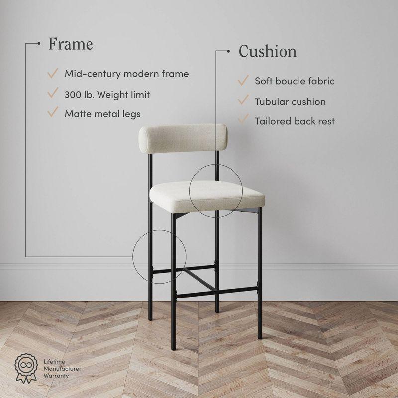 Dahlia Upholstered Counter Stool with Metal Frame