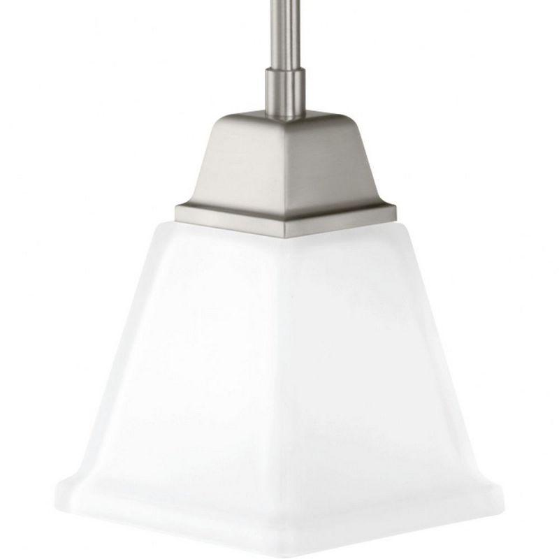 Clifton Heights 5.5" Brushed Nickel Mini-Pendant with Etched Glass