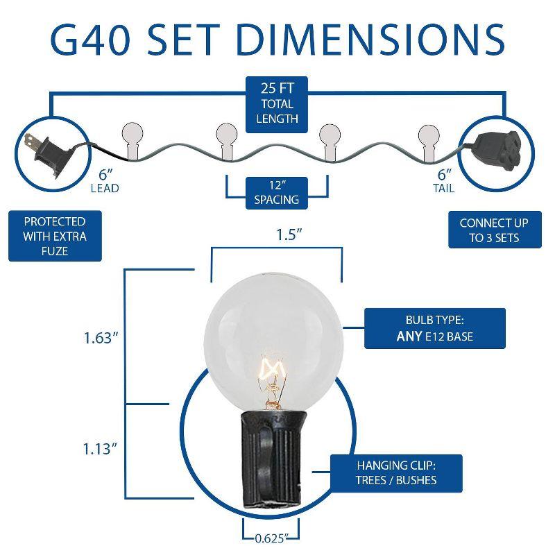 Patio Outdoor 25 - Bulb 25'' Plug-in Globe String Light