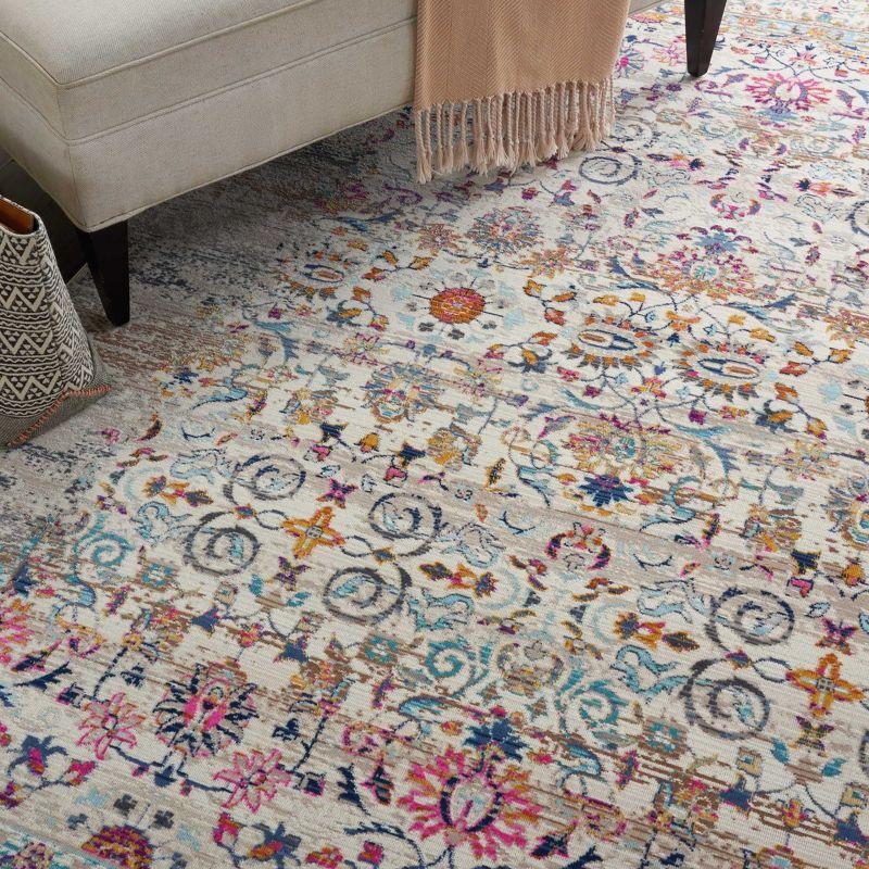 Nourison Vintage Kashan VKA02 Ivory/Light Blue/Orange Indoor Area Rug - 4' x 6'