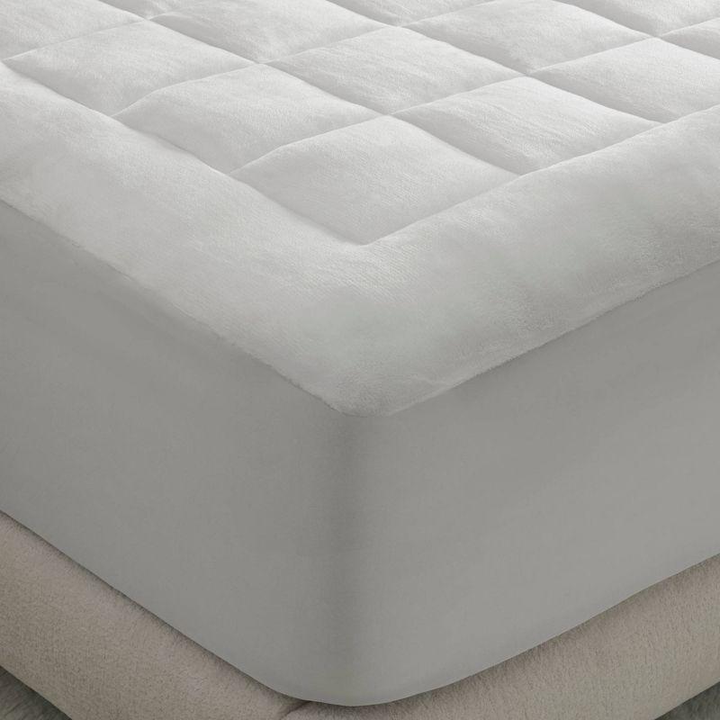 Twin XL White Plush Down Alternative Waterproof Mattress Pad