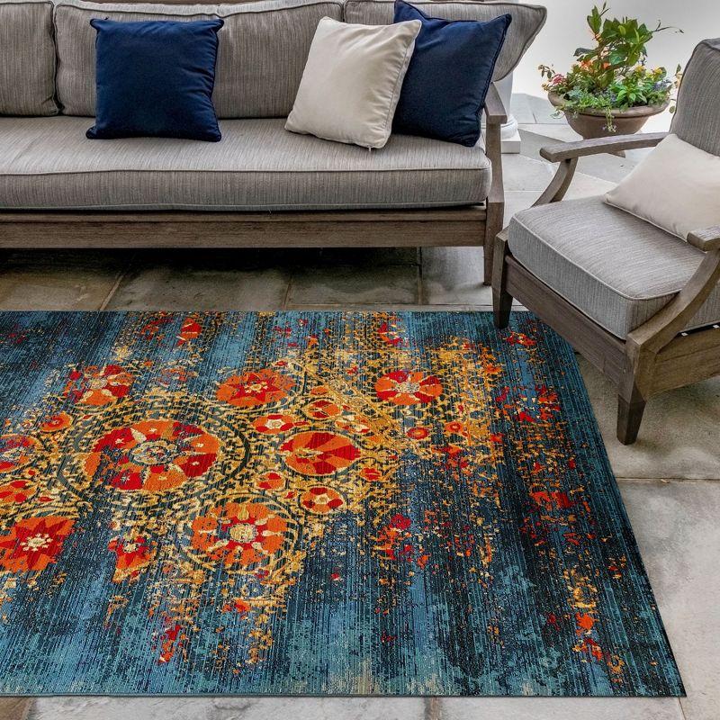 Liora Manne Marina Suzanie Indoor/Outdoor Area Rug Blue 3'11" x 5'10"