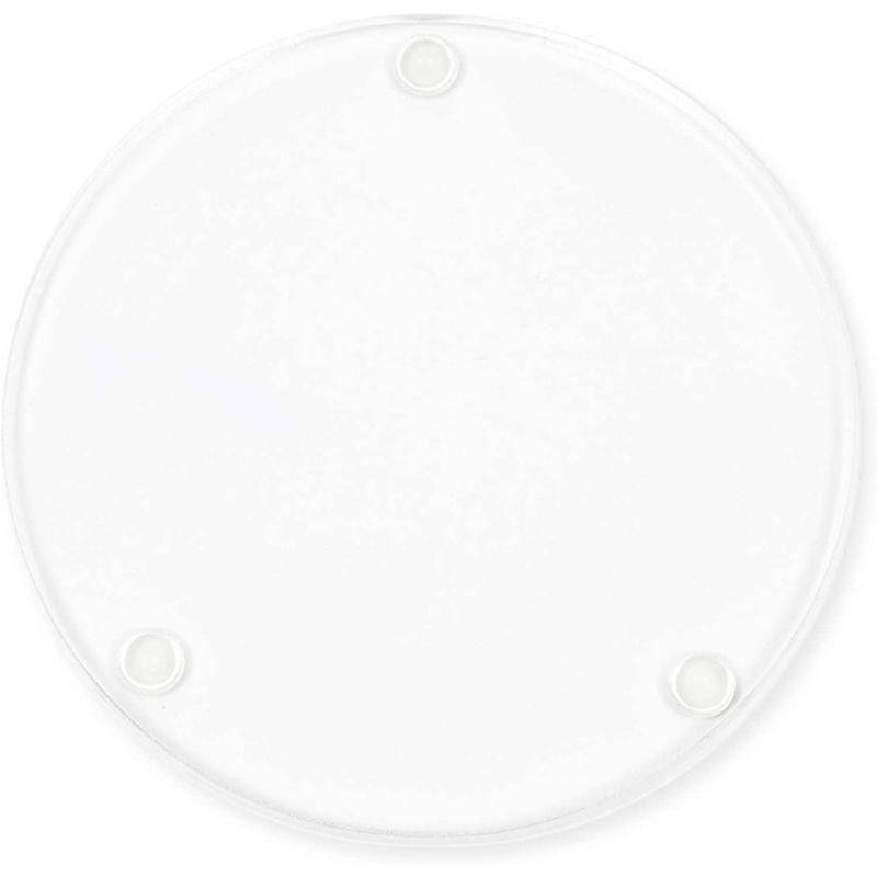 Juvale Set of 4 Clear Blank Acrylic Drink Coasters with Stand Holder, Round 4 inch