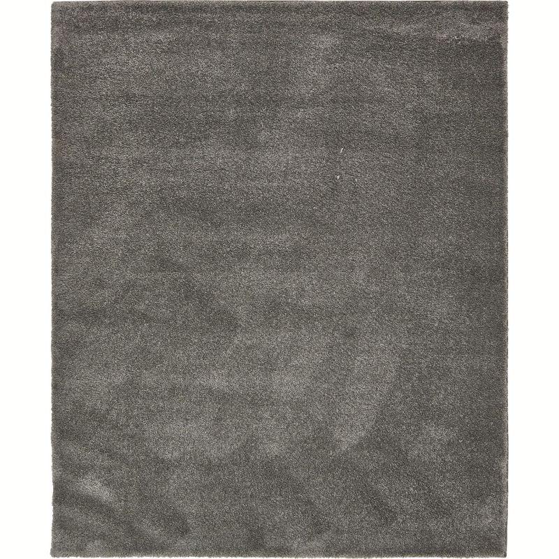 Sleek Gray Rectangular Easy-Care Synthetic Rug - 10' x 13'