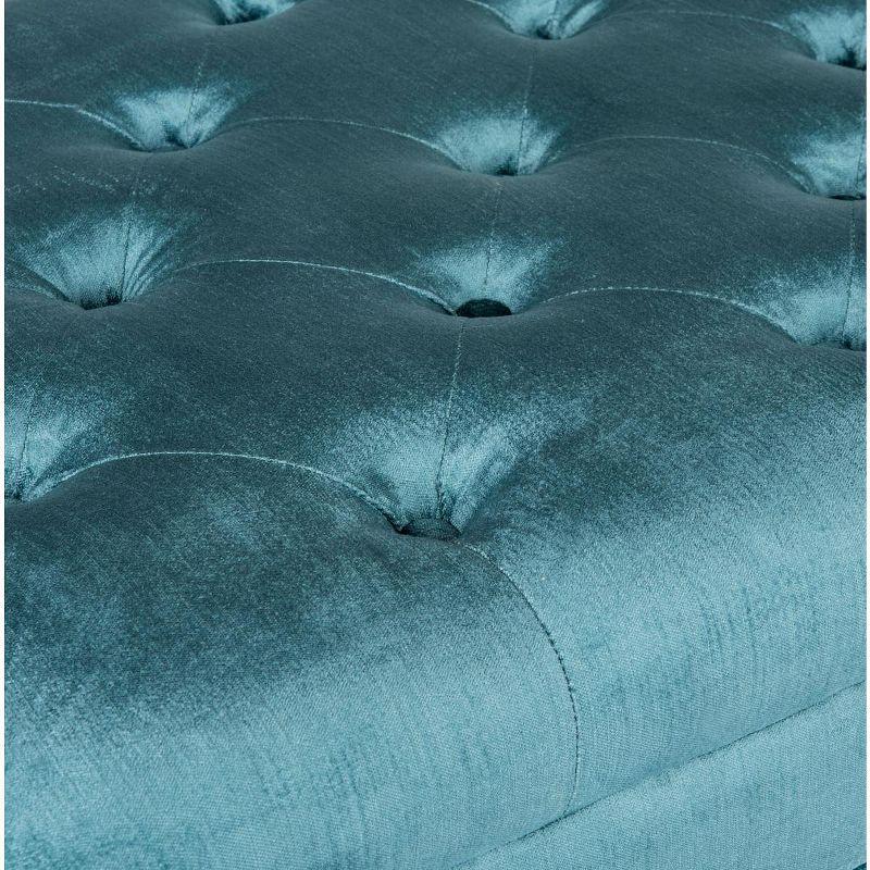Abrosia Tufted Bench - Cyan - Safavieh