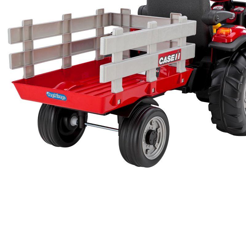 Peg Perego 12V Case Magnum Tractor with Trailer Powered Ride-On - Red