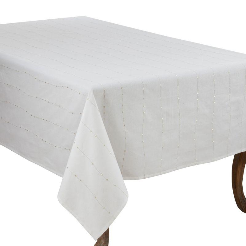 Saro Lifestyle Embroidered Design Cotton Tablecloth