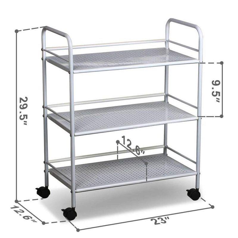 Yaheetech 3-Shelf Large Salon Beauty Trolley Cart Spa Storage Dentist Wax Treatments, White