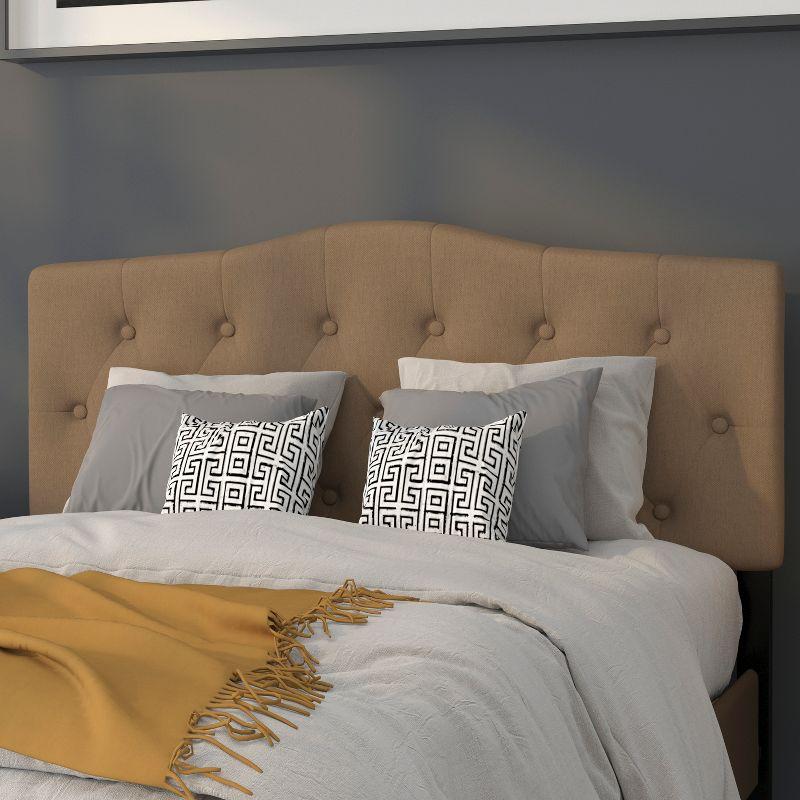 Flash Furniture Cambridge Tufted Upholstered Full Size Headboard in Dark Brown Fabric