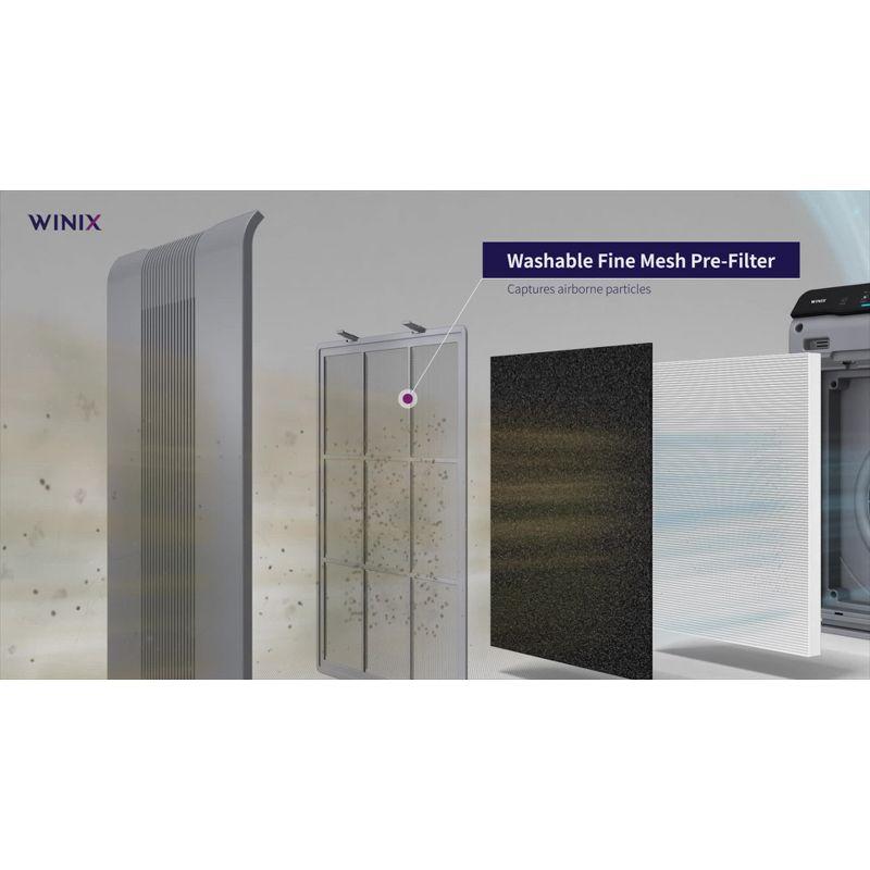 Winix Gray Tower Air Purifier with True HEPA and Carbon Filter