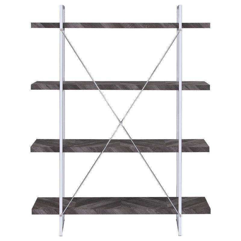 62.5" Grimma 4 Shelf Bookcase Rustic Gray - Coaster