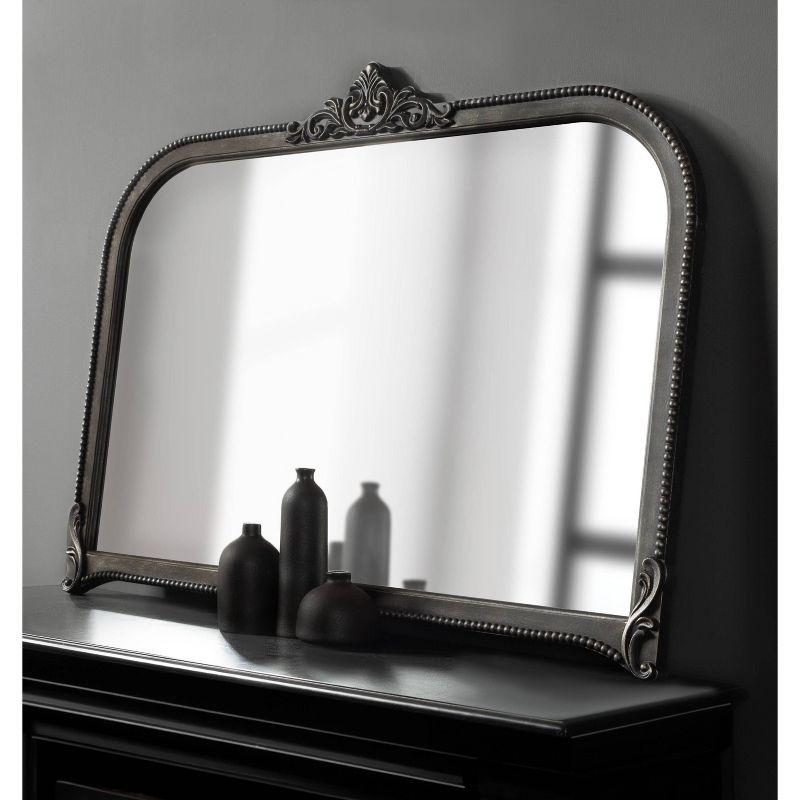 Kate & Laurel All Things Decor 40"x30" Hubanks Arched Wall Mirror Black