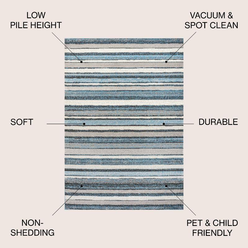 3' x 5' Magnolia Beach Strie' Striped Area Rug, Blue/Navy - JONATHAN Y