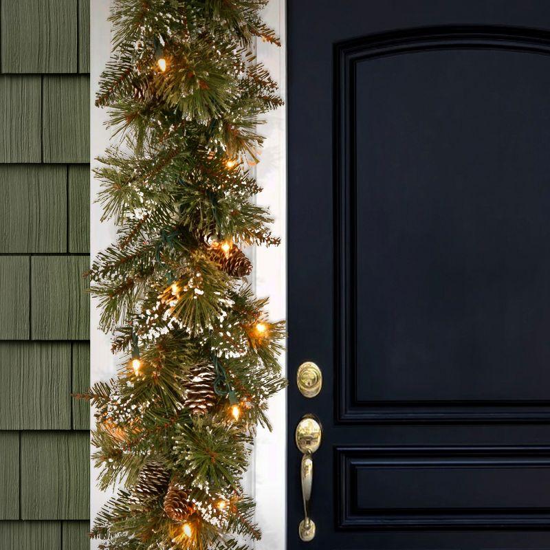 Warm White LED Pre-Lit Pine Cone Garland - 6 Feet