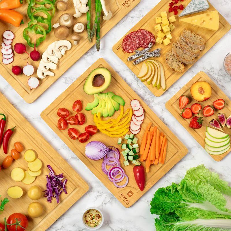 Royal Craft Wood Bamboo Cutting Board Set of 5