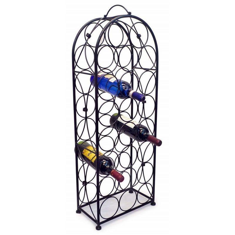 Sorbus 23-Bottle Bordeaux Chateau Wine Rack - Elegant Storage, Timeless Style, Optimal Freshness for Your Wine Collection (Black)