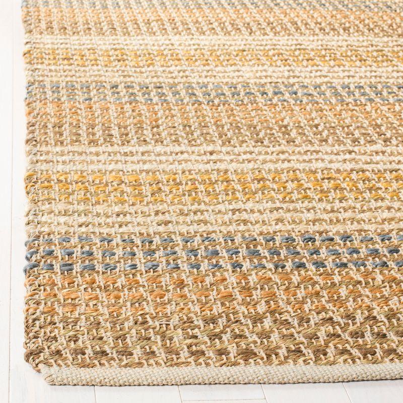 Multicolored Hand-Knotted Jute Rectangular Area Rug 3' x 5'