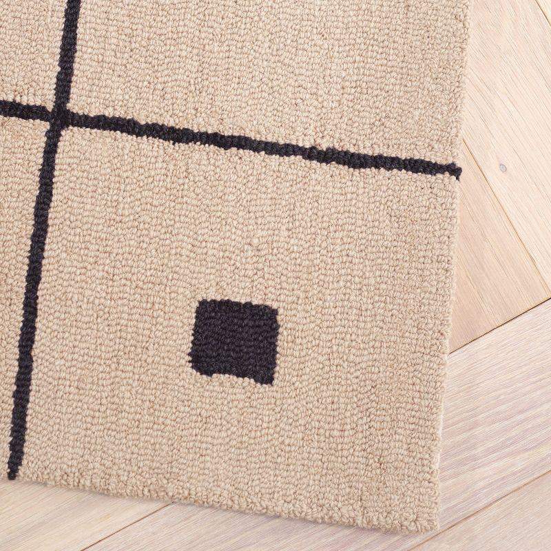 Martha Stewart Martha Stewart 300 Hand Tufted Wool/Cotton with Latex Geometric Rug in Beige/Black