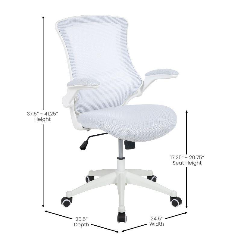 Flash Furniture Mid-Back Mesh Swivel Ergonomic Task Office Chair with Flip-Up Arms