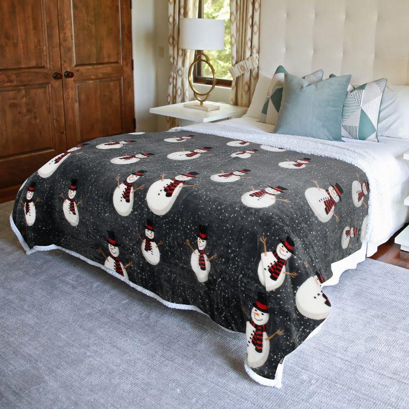 Catalonia Snowman Blanket, Christmas Sherpa Fleece Throw, Blanket For Couch And Bed,Soft,Thick, Fluffy,Warm