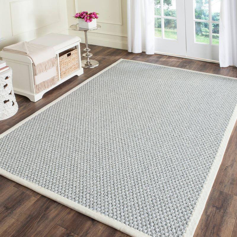 Hand-Knotted Silver & Grey Sisal 5' x 8' Area Rug