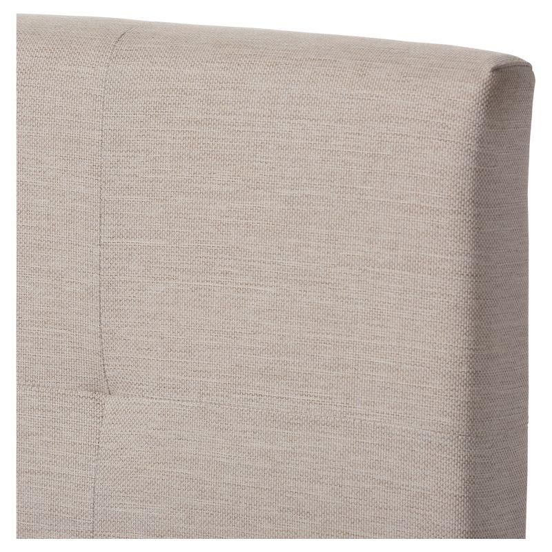 Full Brookfield Modern and Contemporary Fabric Upholstered Grid Tufting Bed Beige - Baxton Studio: MDF Frame, Polyester Fill, Requires Box Spring
