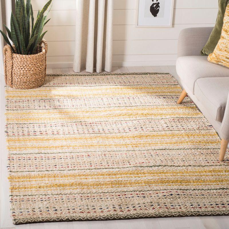 Hand-Knotted Ivory & Gold Jute 5' x 8' Area Rug