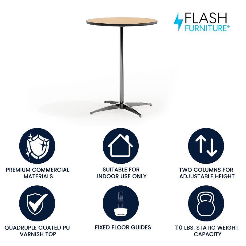 Flash Furniture Marrel Round Wood Cocktail Table with Columns by Flash Furniture