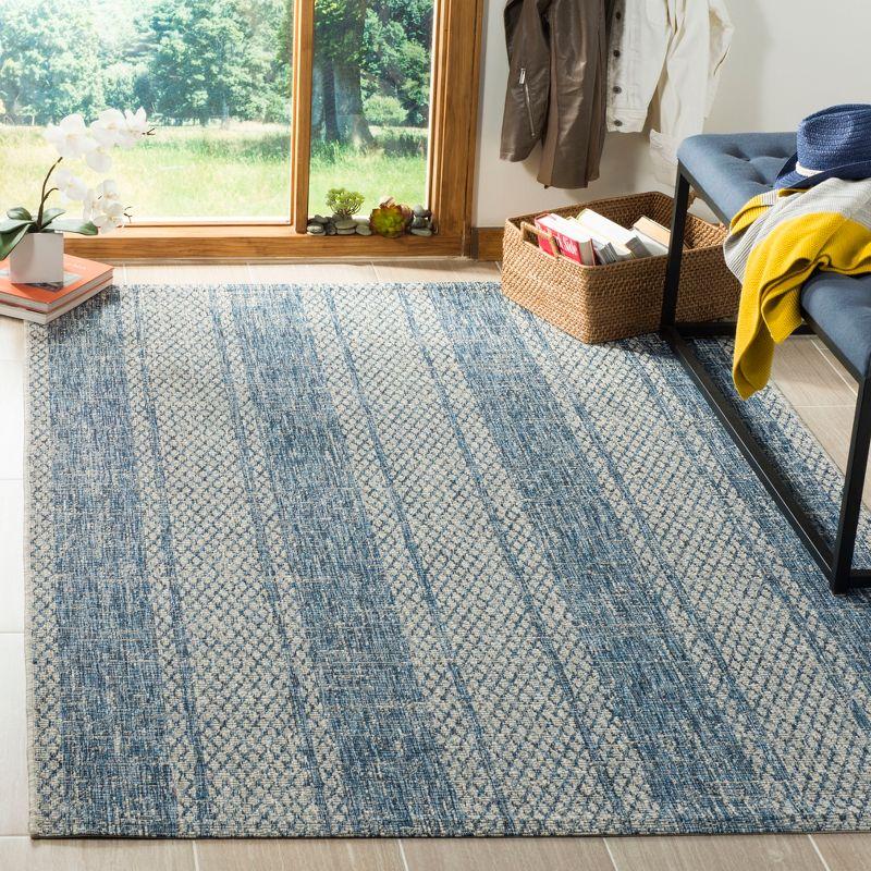 Courtyard CY8736 Power Loomed Indoor and Outdoor Accent Rug - Light Grey/Blue - 2'7"x5' - Safavieh