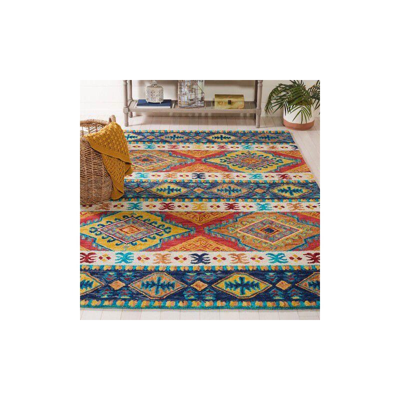 Aspen APN502 Hand Tufted Indoor Area Rug - Navy/Ivory - 5'x8' - Safavieh