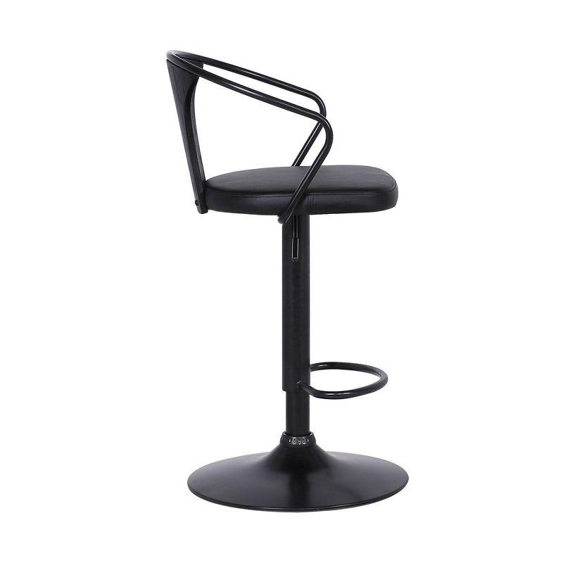 Eagle Contemporary Adjustable Barstool Black - Armen Living: Swivel Seat, 26-30 Inch Height, Faux Leather