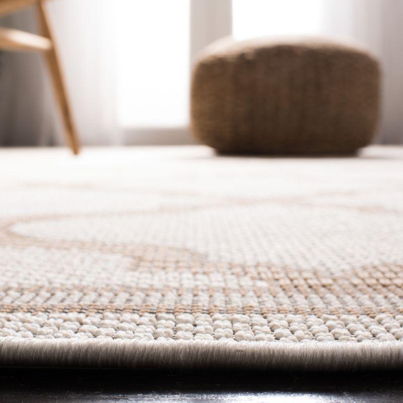 Bermuda BMU810 Power Loomed Indoor/Outdoor Machine Washable Area Rug - Ivory/Beige - 6'7"x6'7" - Safavieh