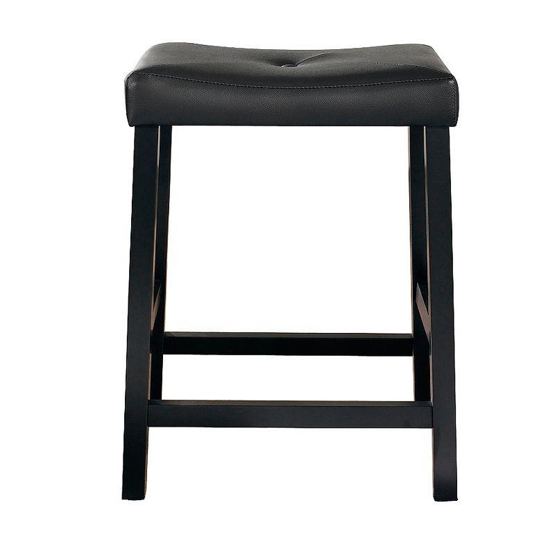 Set of 2 24" Upholstered Saddle Seat Counter Height Barstools  - Crosley