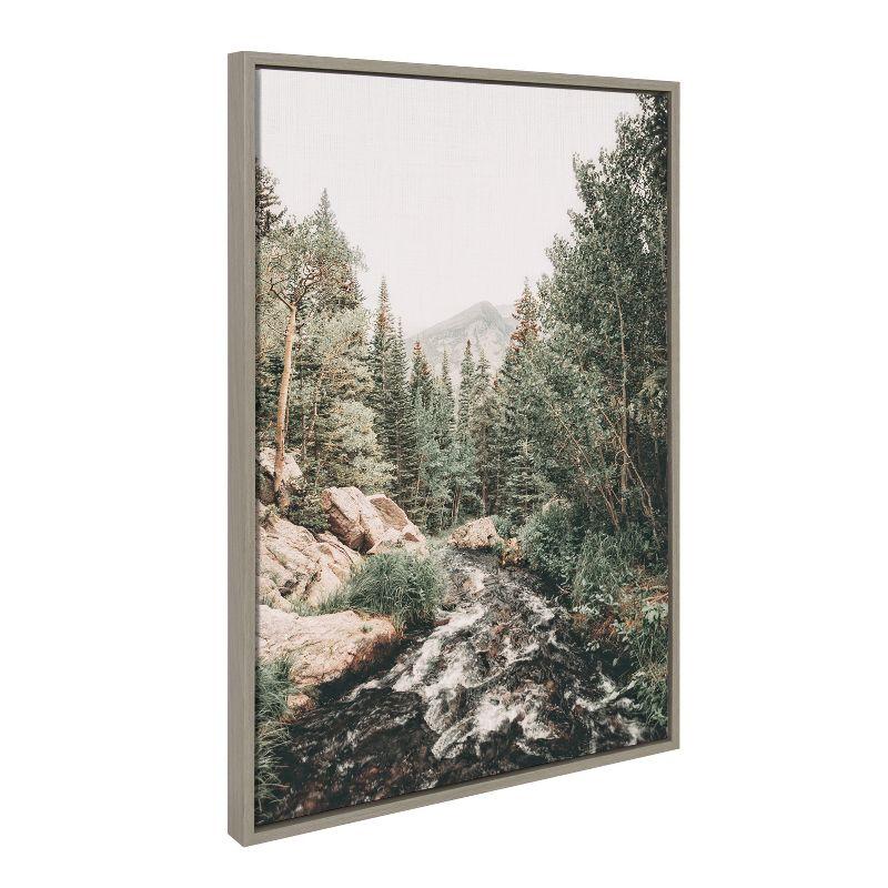 Gray Landscape Forest Scene Framed Canvas Art, 23x33