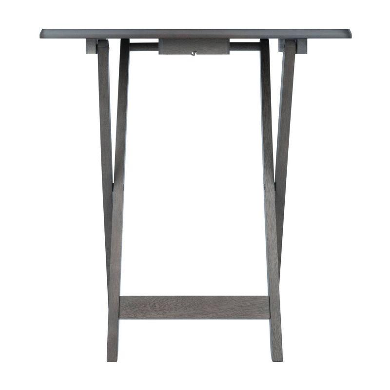 5pc Set Dorian Snack Tables Oyster Gray - Winsome: Portable, Oversized Tops, Storage Stand