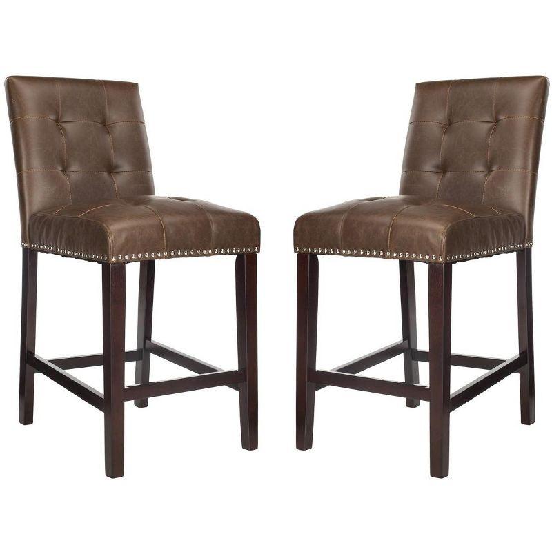 Nikita Counter Stool (Set of 2) - BST6303 - Brown/Espresso - Safavieh