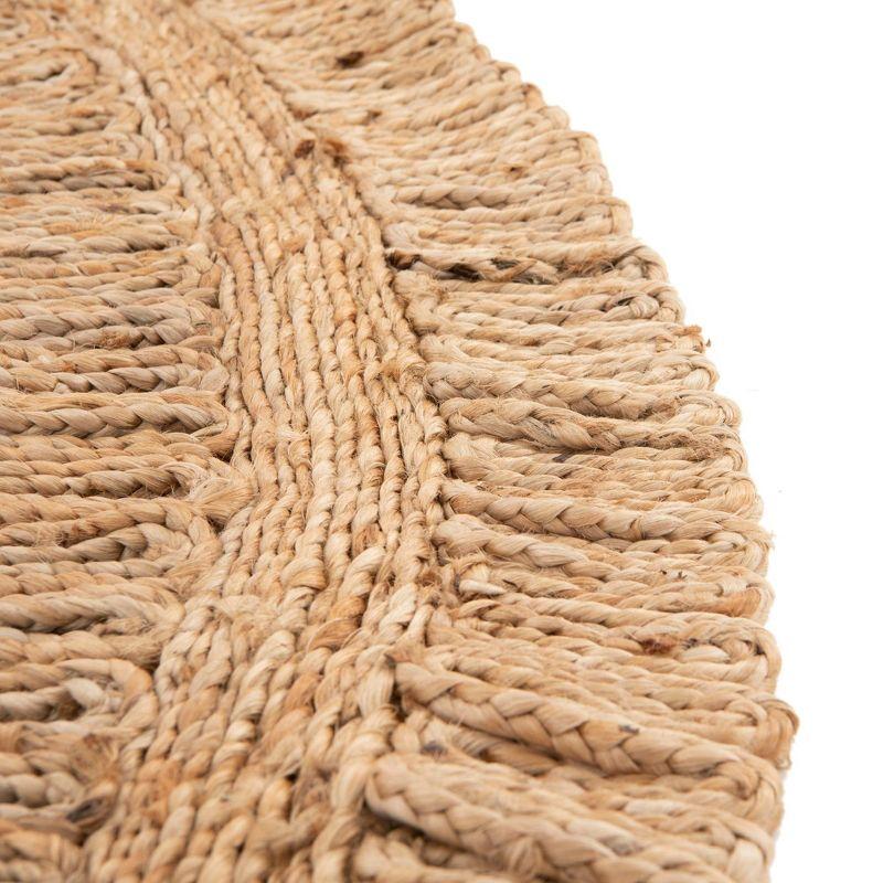 Unique Loom Braided Jute Floral Solid Indoor Braided Area Rug