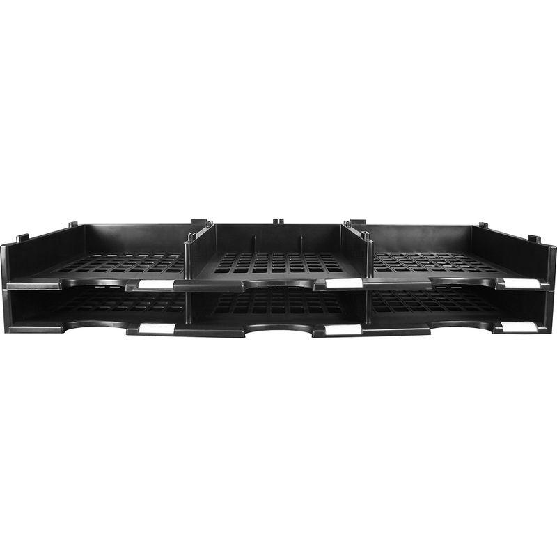 Black Heavy Duty Plastic 6 Compartment Organizer Add-On Unit