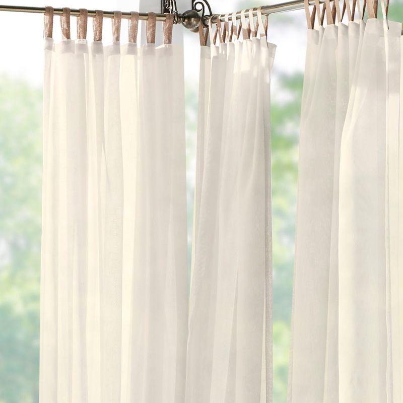 Gracie Oaks Janig Solid Sheer Tab Top Single Indoor/Outdoor Curtain Panel & Reviews | Wayfair