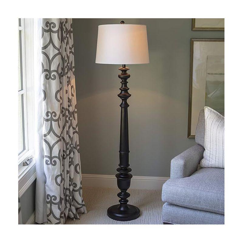 Benjamin 59.5" Satin Black Resin Floor Lamp