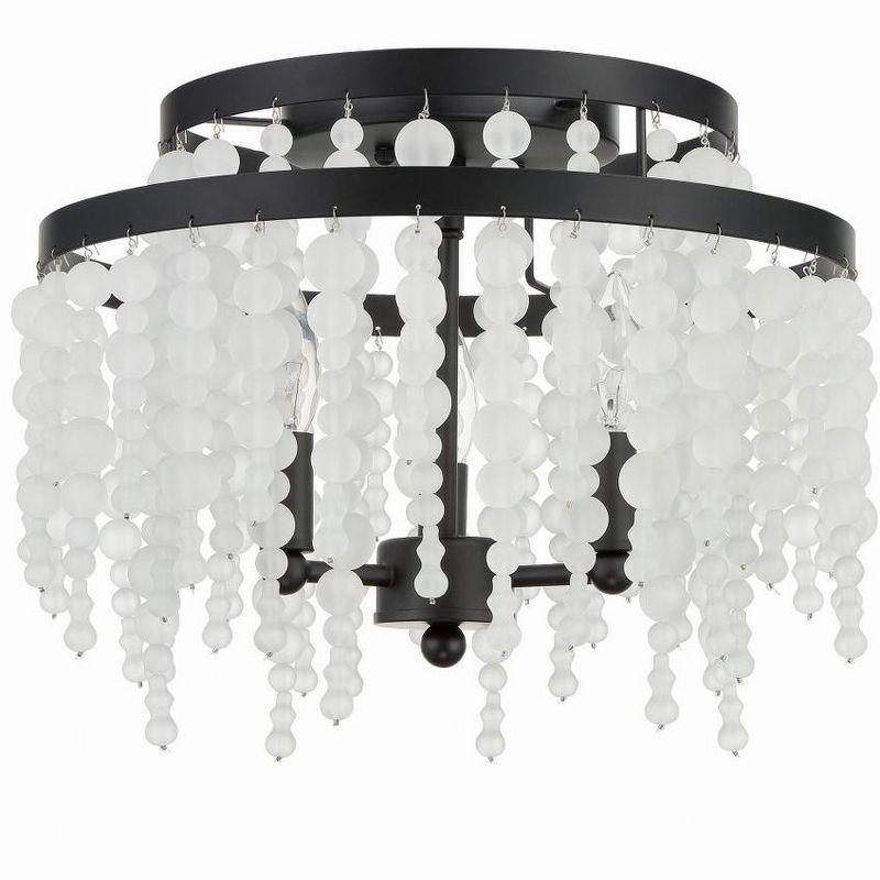 Crystorama Lighting Poppy 3 - Light Flush Mount in  Matte Black