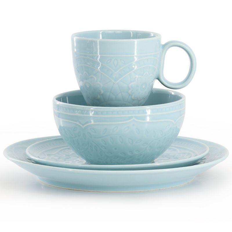 Gibson Elite Alemany 16-Piece Dinnerware Set - Aqua