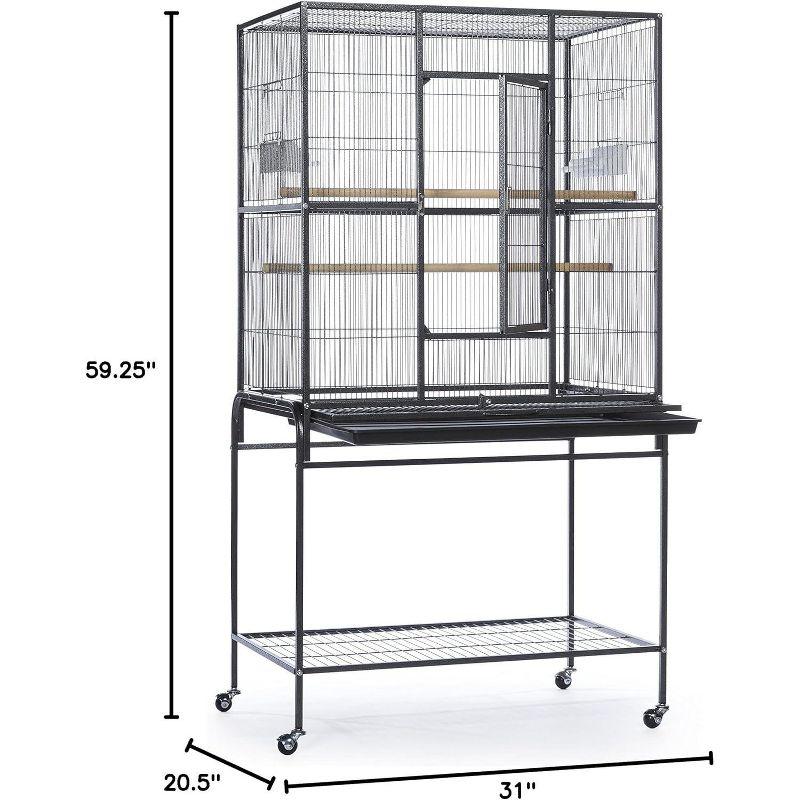 Prevue Pet Products Wrought Iron Flight Cage with Stand, Black Hammertone