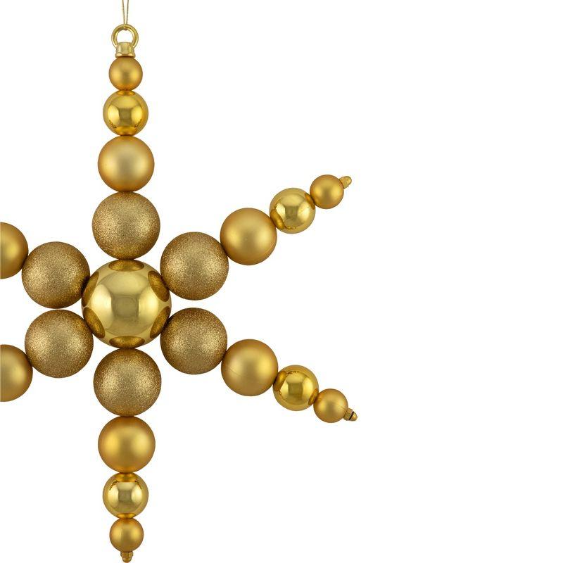 Gold Shatterproof 18" Snowflake Ornament with 3 Finishes